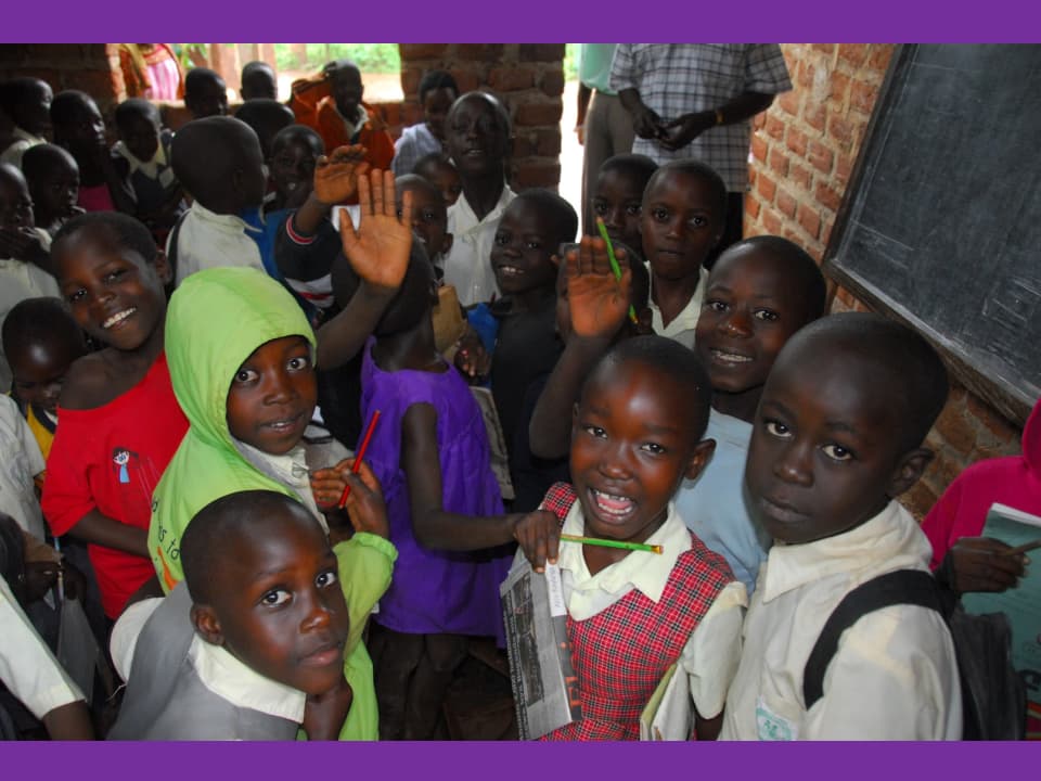 Primary school students leaving classroom after CEMA Ministry event.